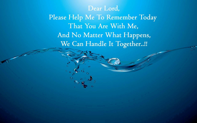 Blue background water god quote free wallpaper for desktop - medium preview image