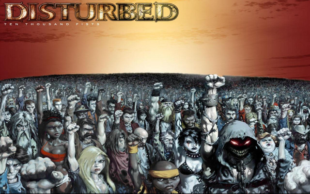 Crowd hands red sky disturbed free wallpaper for desktop - medium preview image