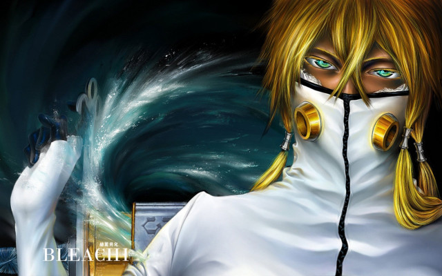 Woman gasmask whitedress blonde greeneyes free wallpaper for desktop - medium preview image