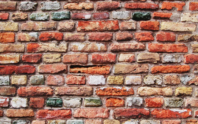 Brick wall red green pattern free wallpaper for desktop - medium preview image