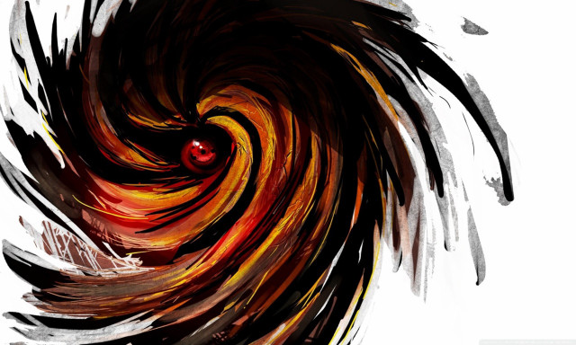 Red eye black yellow swirl free wallpaper for desktop - medium preview image