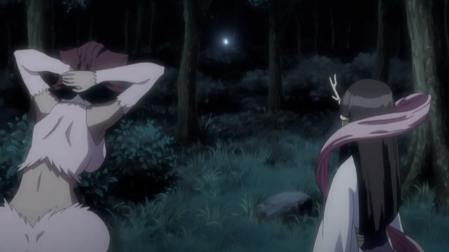 Women woods night backturned camera free wallpaper for desktop - medium preview image