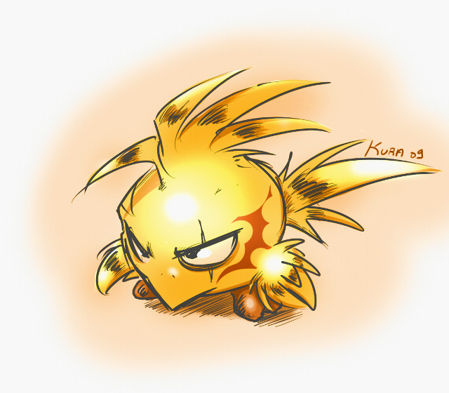 Yellow bird big nose rayonism free wallpaper for tablet - medium preview image