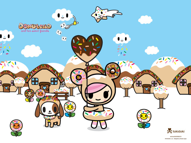 Cartoon character donut shop dog free wallpaper for desktop - medium preview image
