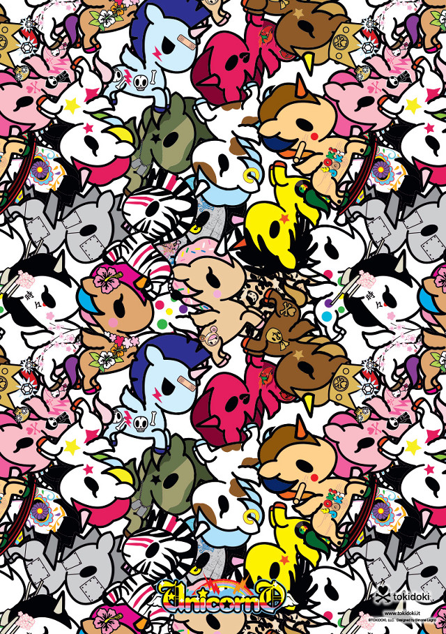 Cartoon characters colorful shapes puzzle free wallpaper for mobile - medium preview image