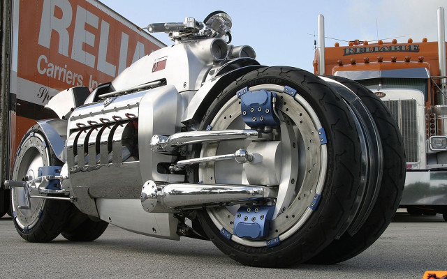 Motorcycle semi truck street relax free wallpaper for desktop - medium preview image