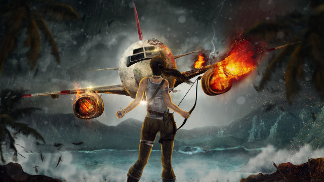 Woman gun helicopter flames man free wallpaper for desktop - medium preview image