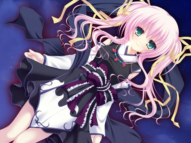 Girl pink hair black dress free wallpaper for desktop - medium preview image