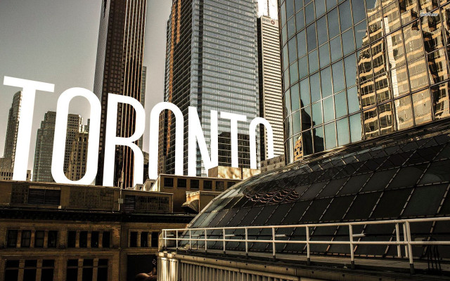 Toronto city skyline skyscrapers train free wallpaper for desktop - medium preview image