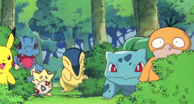 Pokemon group woods trees bushes free wallpaper for desktop - medium preview image