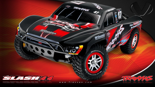 Black truck red white graphics free wallpaper for desktop - medium preview image