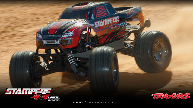 Red monster truck dirt road free wallpaper for desktop - medium preview image