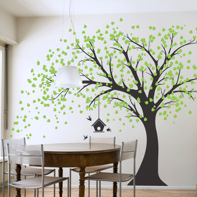 Dining room tree birdhouse green free wallpaper for tablet - medium preview image