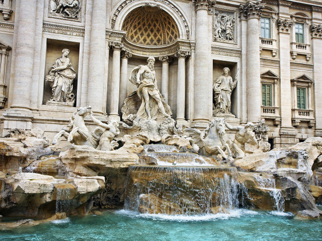 Fountain statues building middle front free wallpaper for desktop - medium preview image