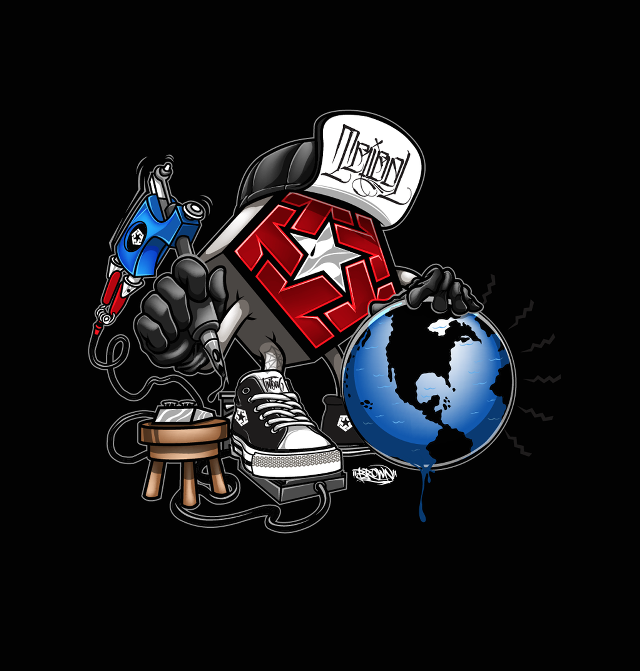 Black background globe skateboard person #2 free wallpaper for tablet - medium preview image