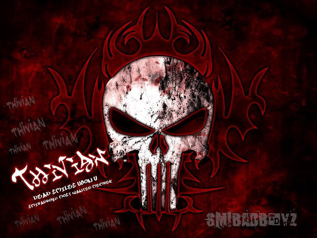 Skull red background black white #2 free wallpaper for desktop - medium preview image