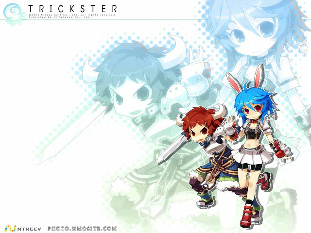 Anime characters swords rabbit back free wallpaper for desktop - medium preview image