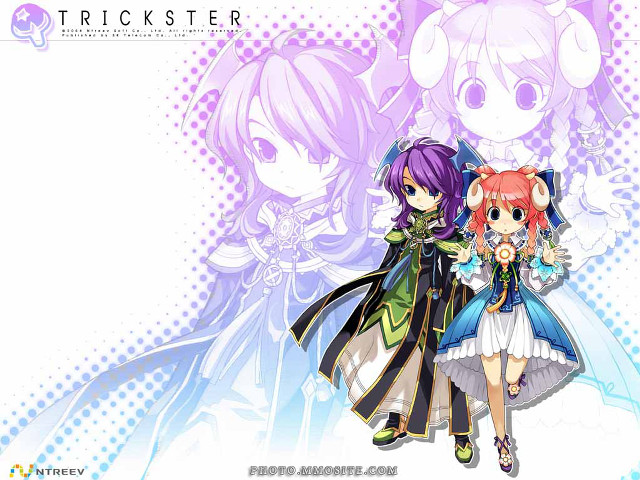 Anime girls purple blue background free wallpaper for desktop - medium preview image