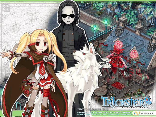 Anime couple forest building wolf free wallpaper for desktop - medium preview image