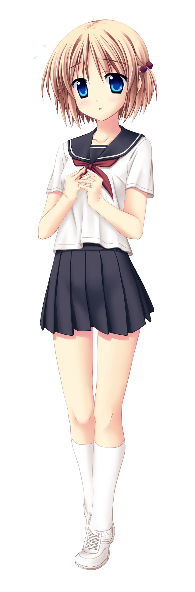 Girl schooluniform portrait fullbody blueeyes free wallpaper for mobile - medium preview image