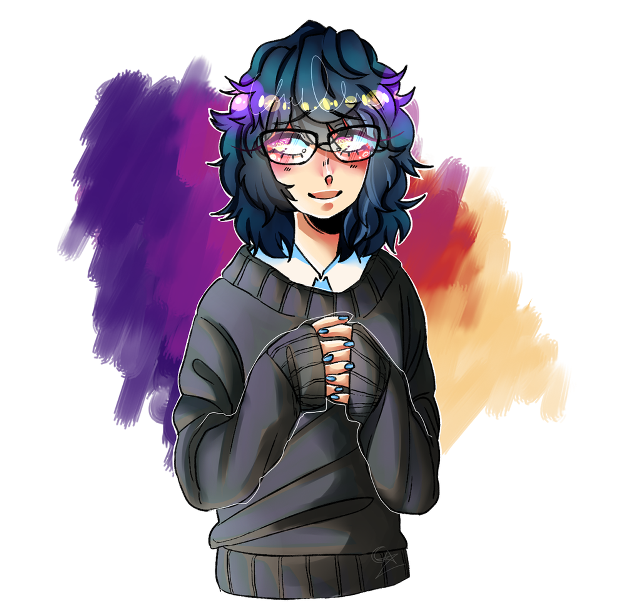 Person with glasses in sweater free wallpaper for tablet - medium preview image