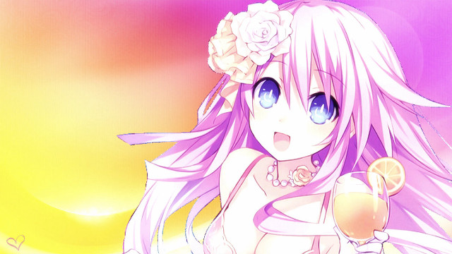 Girl flower drink lemon pink free wallpaper for desktop - medium preview image