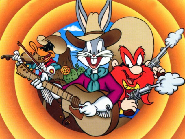 Cartoon character guitar singing microphone free wallpaper for desktop - medium preview image