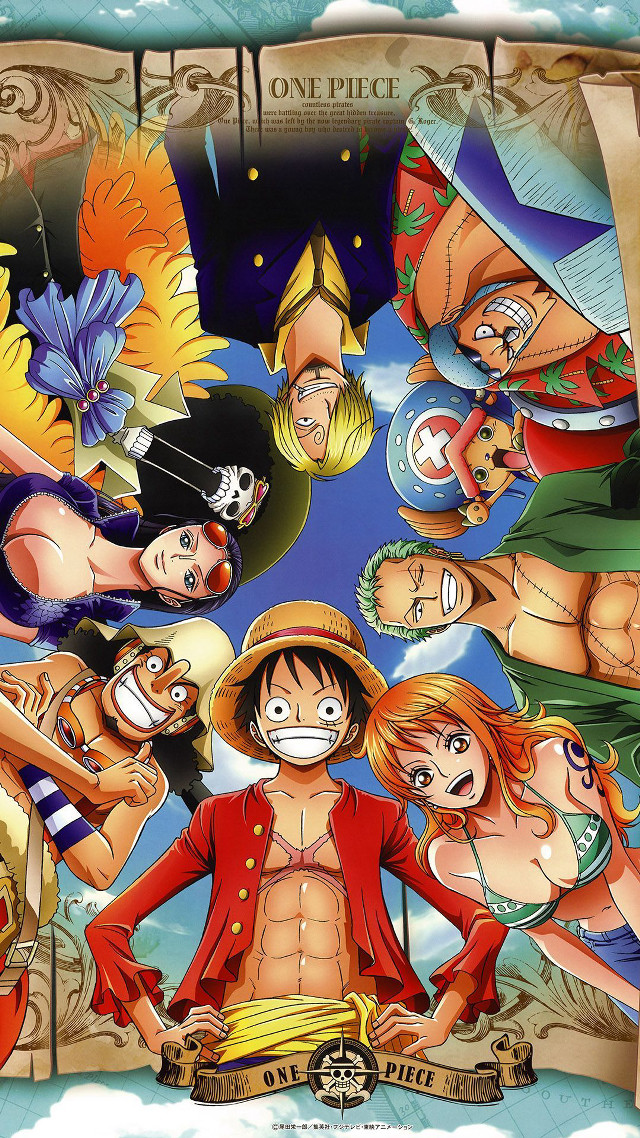 One piece characters group cartoon free wallpaper for mobile - medium preview image