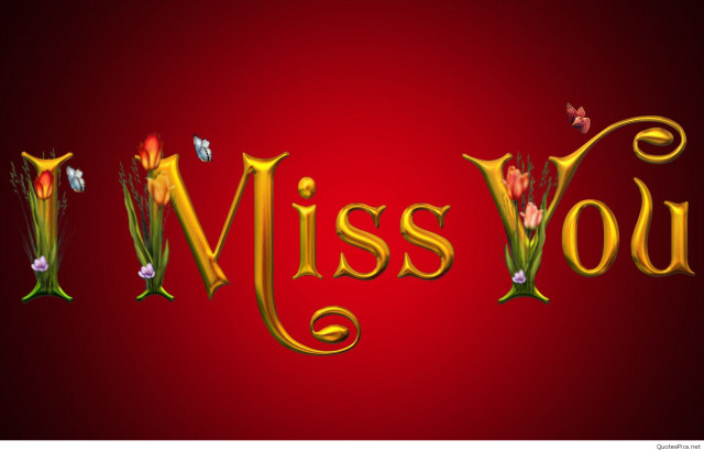 Red background miss you gold free wallpaper for desktop - medium preview image