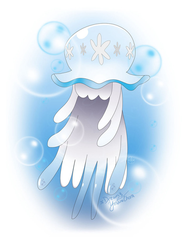 White jellyfish blue hat bubbles free wallpaper for mobile - medium preview image
