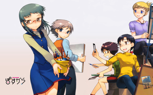 Group people sitting room painting free wallpaper for desktop - medium preview image