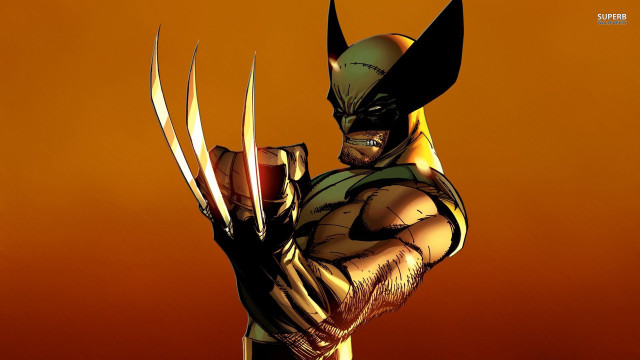 Man wolverine costume scissors yellow free wallpaper for desktop - medium preview image