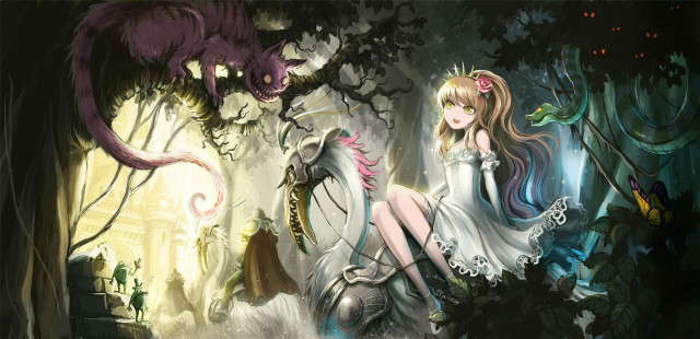 Girl horse forest dragon demon #2 free wallpaper for desktop - medium preview image