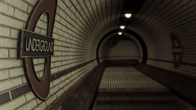 Underground station tunnel sign wall free wallpaper for desktop - medium preview image