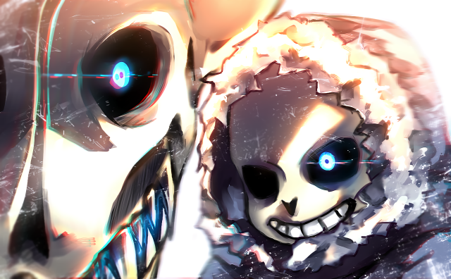 Robot glowing eyes skull face #2 free wallpaper for desktop - medium preview image