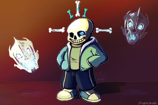 Cartoon skeleton glowing skull head free wallpaper for desktop - medium preview image