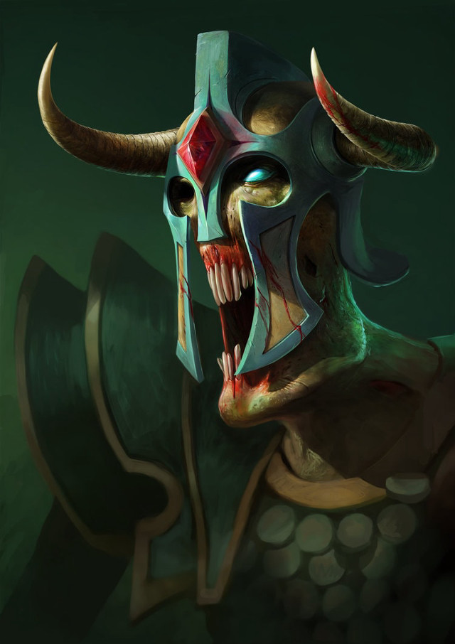 Demon helmet large mouth digital free wallpaper for mobile - medium preview image