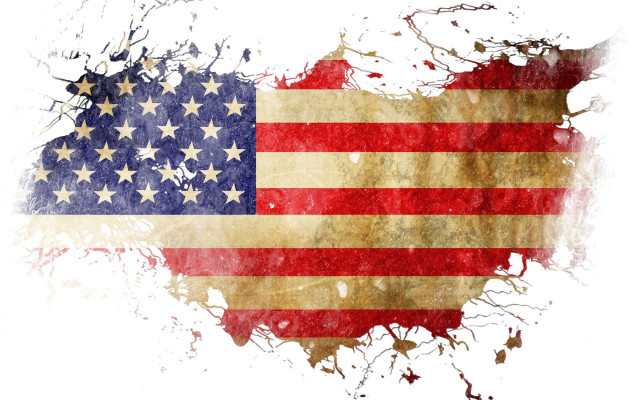 Grungy american flag white background free wallpaper for desktop - medium preview image