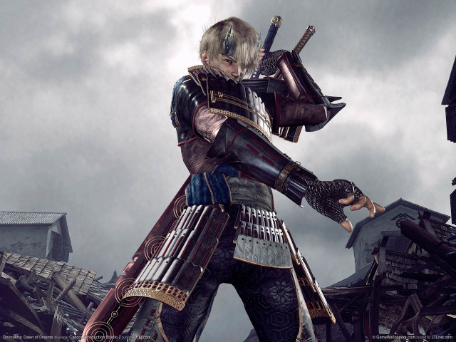 Man armor two swords building free wallpaper for desktop - medium preview image