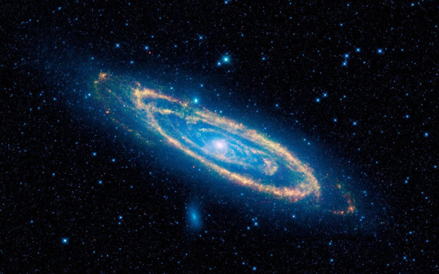 Large blue object night sky free wallpaper for desktop - medium preview image