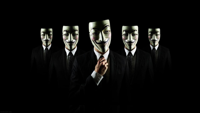 Man suit five masks hands #2 free wallpaper for desktop - medium preview image