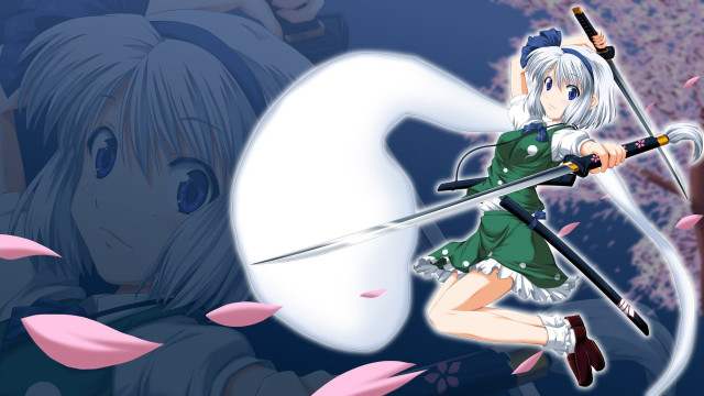 Girl sword bunny bow cat free wallpaper for desktop - medium preview image