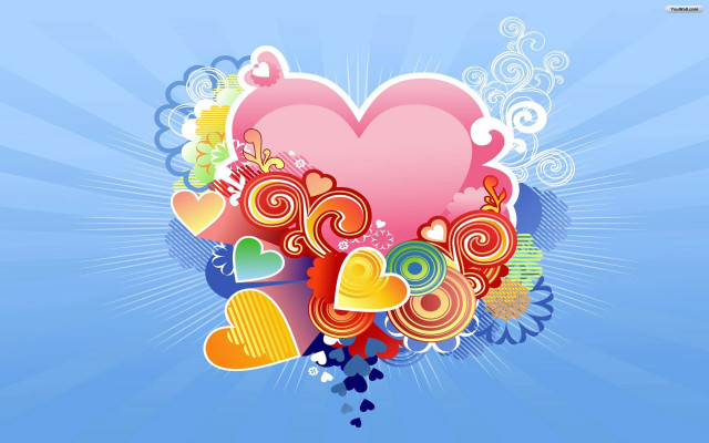 Heart shaped object hearts blue free wallpaper for desktop - medium preview image