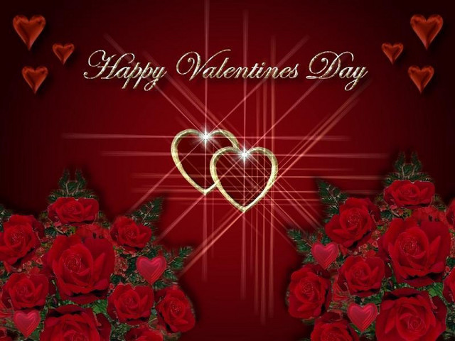 Valentines day card hearts roses #3 free wallpaper for desktop - medium preview image