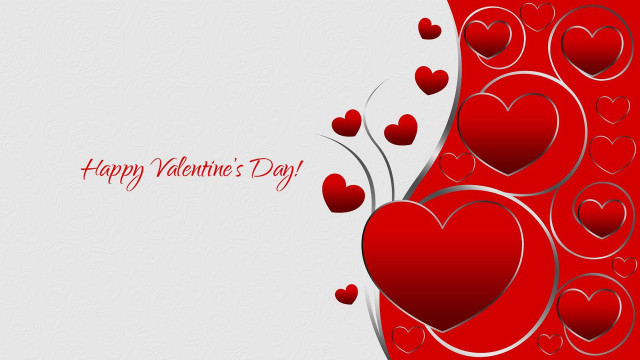 Valentine hearts digital romantic ribbon free wallpaper for desktop - medium preview image