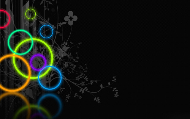 Black background colorful circle white free wallpaper for desktop - medium preview image