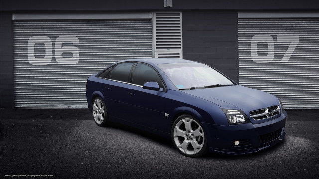 Blue car parked garage speed free wallpaper for desktop - medium preview image