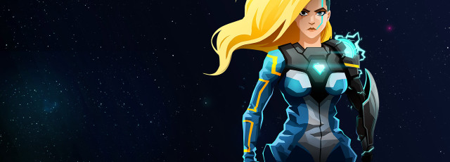 Woman space suit sword star free wallpaper for desktop - medium preview image