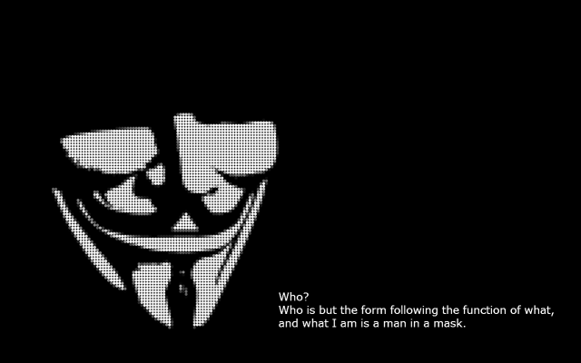 Black white photo man mask free wallpaper for desktop - medium preview image