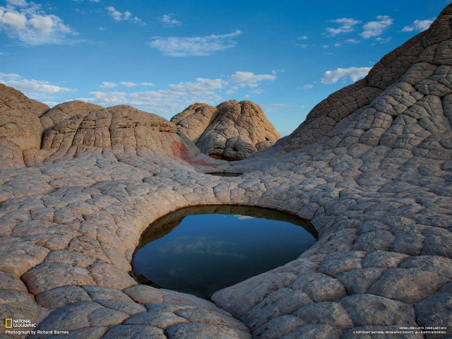 Small pool rocky landscape sky free wallpaper for desktop - medium preview image